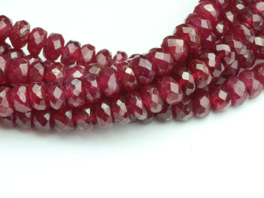 Red Ruby 3.5mm Faceted Rondelles