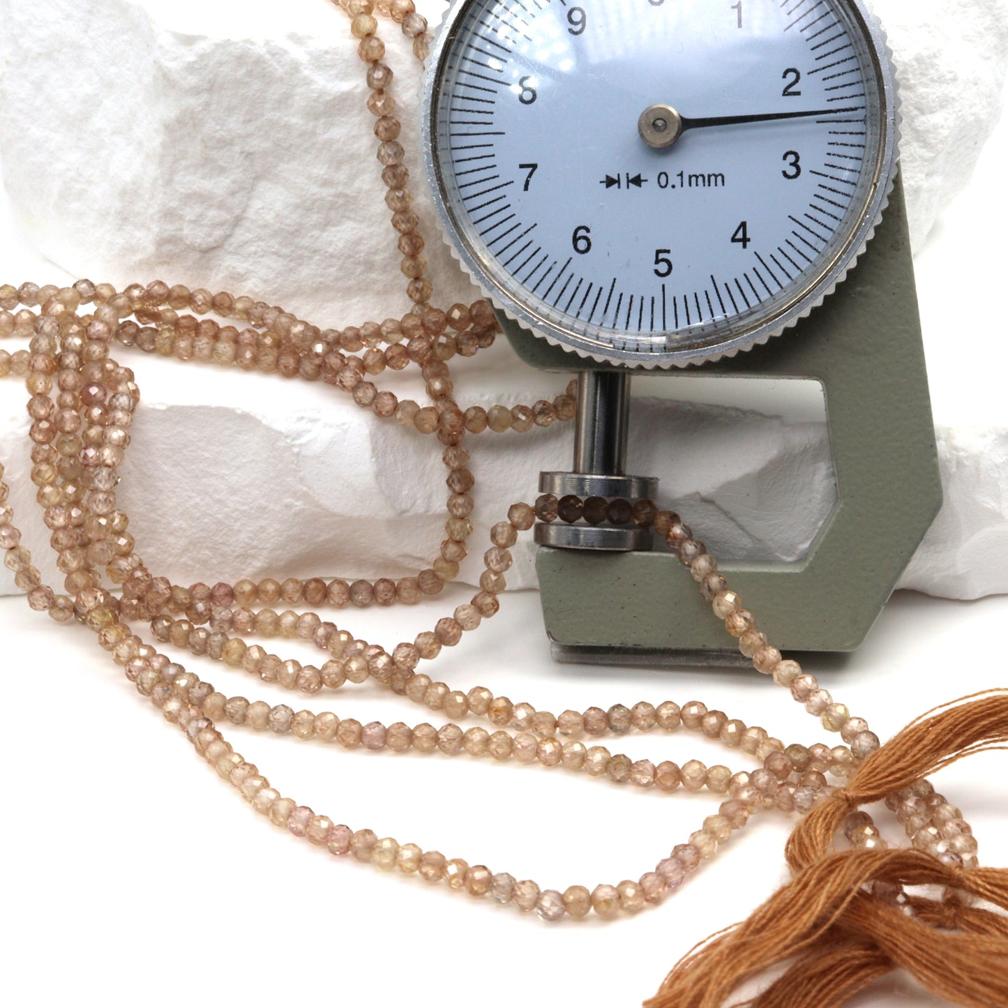 Natural Brown Zircon 2.5mm Faceted Rondelles