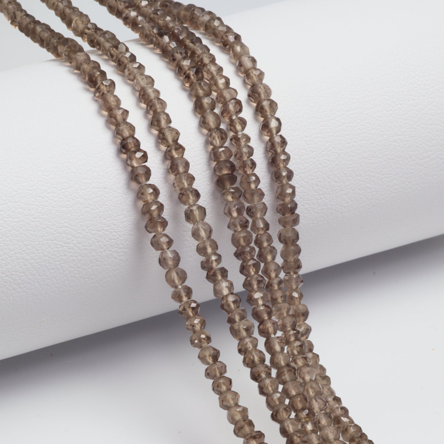 Brown Smoky Quartz 3mm Faceted Rondelles