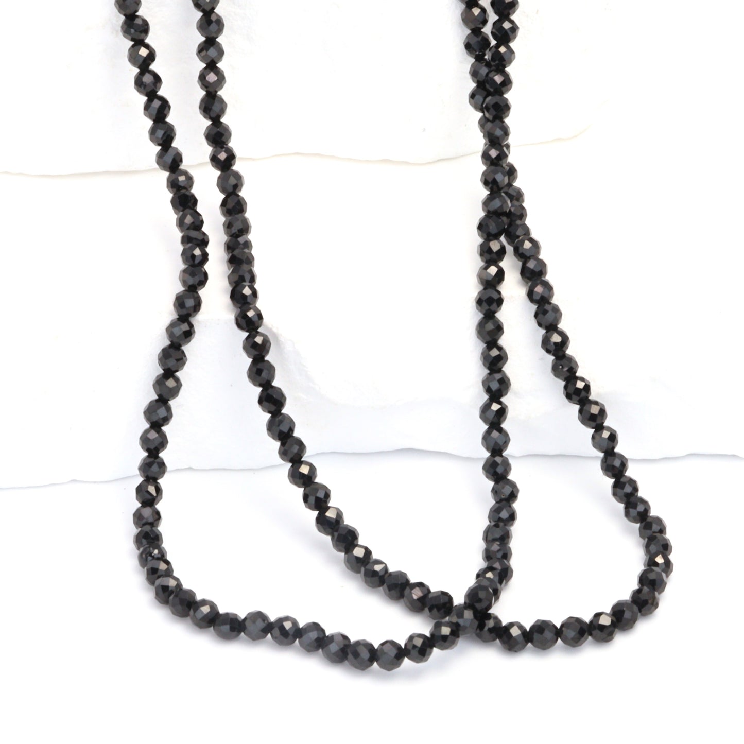 Black Spinel 3mm Faceted Rounds