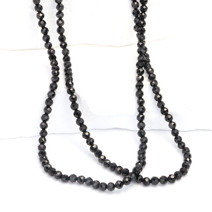 Black Spinel 3mm Faceted Rounds