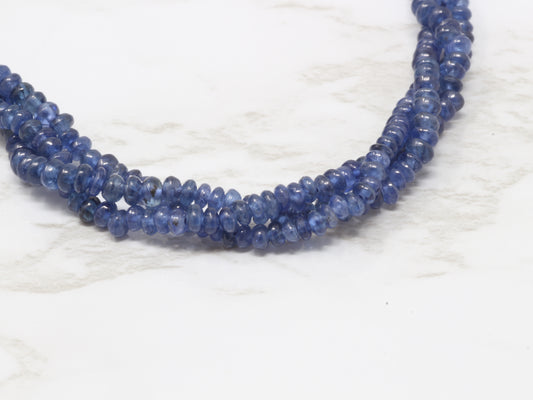 Cornflower Blue Sapphire 2mm Smooth Rondelles Bead Strand