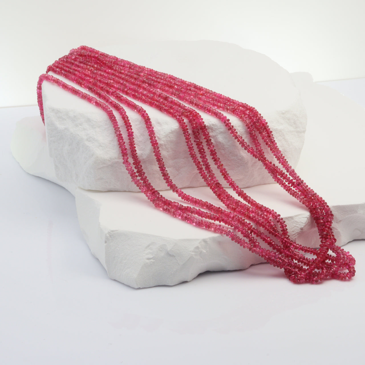 Pink Spinel 2.25mm Smooth Rondelles Bead Strand