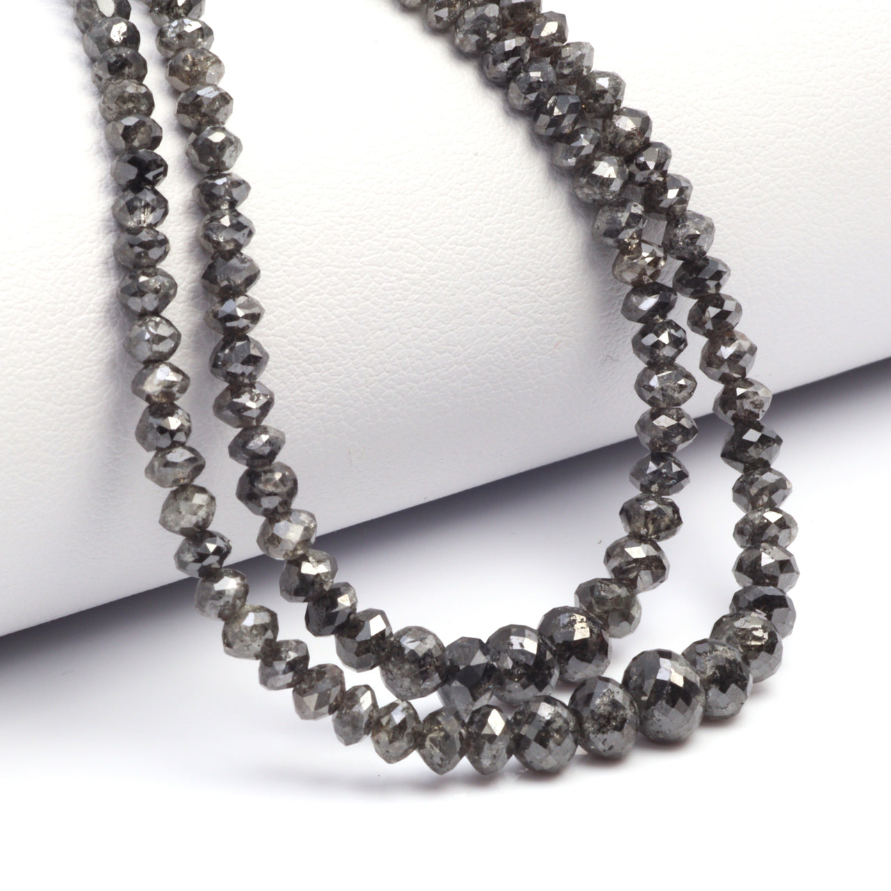 Gray Diamond 3mm Faceted Rondelles