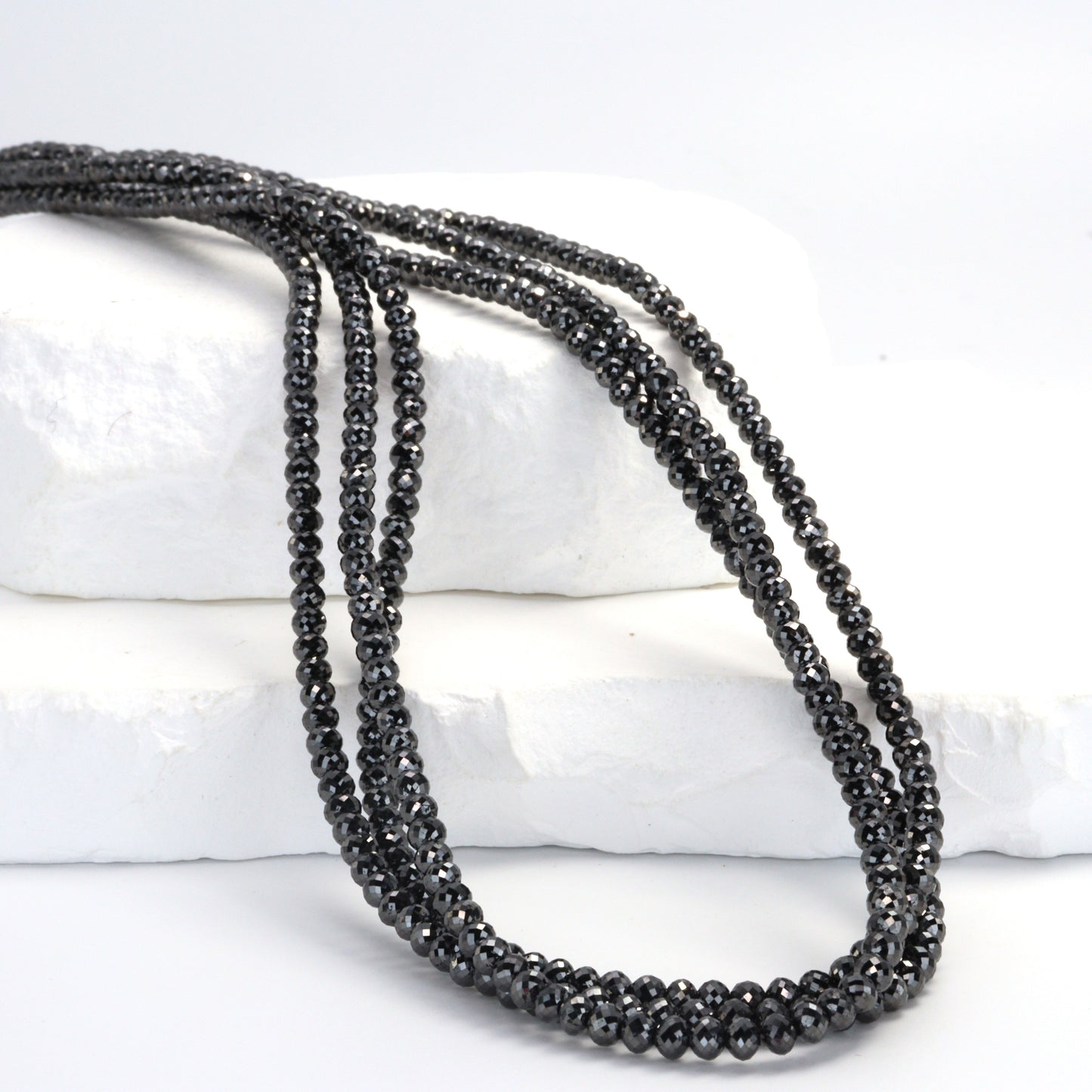 Black Diamond 3mm Faceted Rondelles