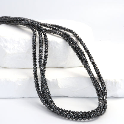 Black Diamond 3mm Faceted Rondelles