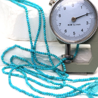 AAA Light Blue Turquoise 2mm Smooth Rounds Bead Strand