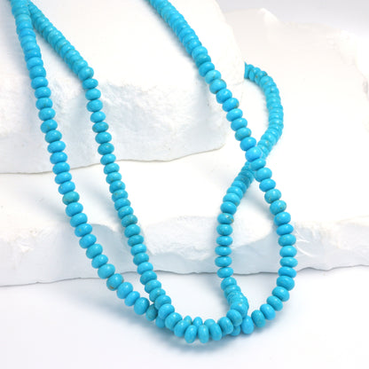 Sleeping Beauty Turquoise 5mm Smooth Rondelles Bead Strand