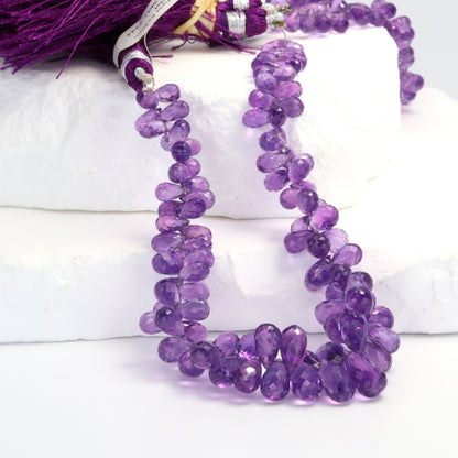 Light Purple Amethyst 6x4mm Faceted Teardrop Briolettes