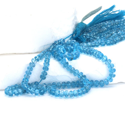 Swiss Blue Topaz 4mm Faceted Rondelles