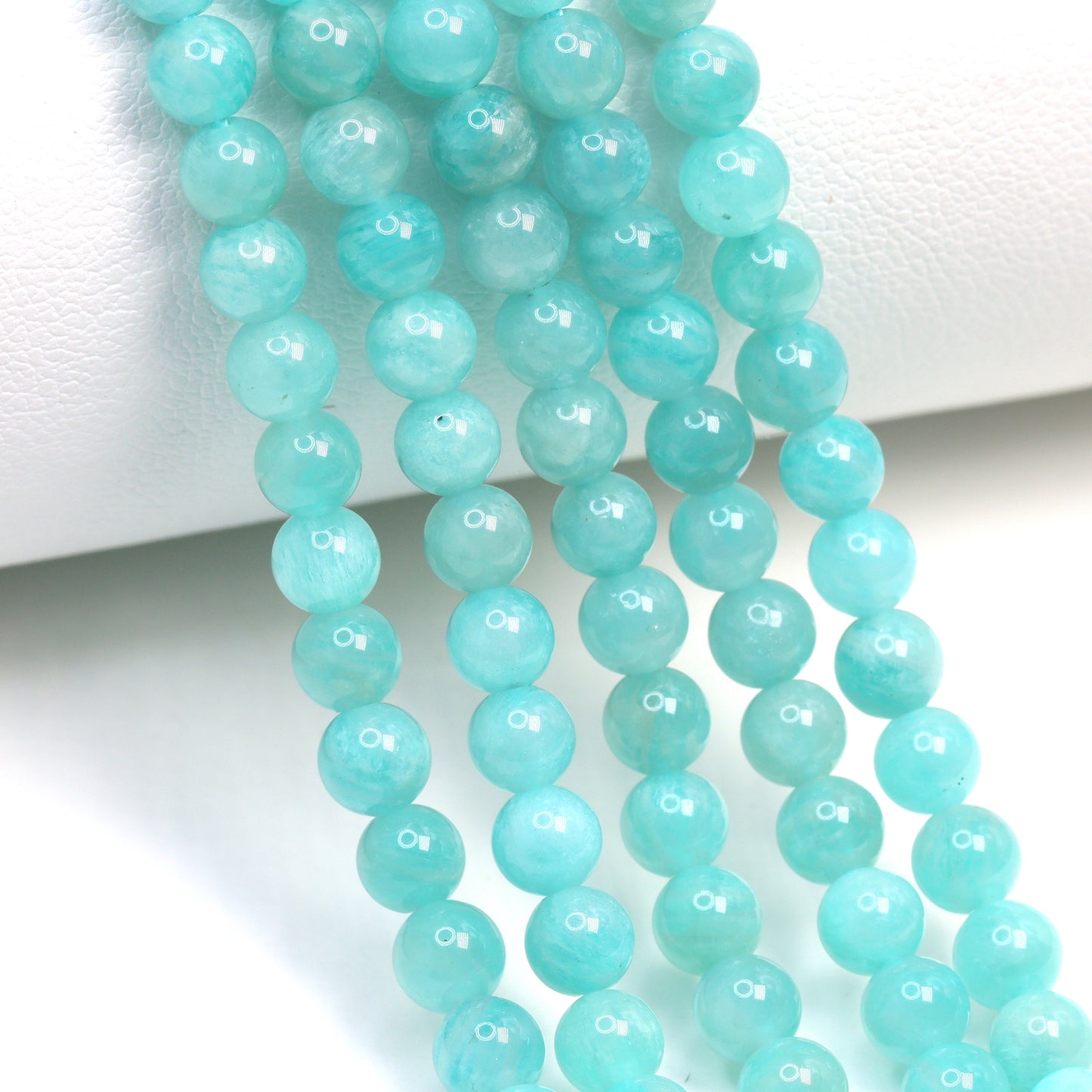 Blue Amazonite 4mm Smooth Rounds Bead Strand