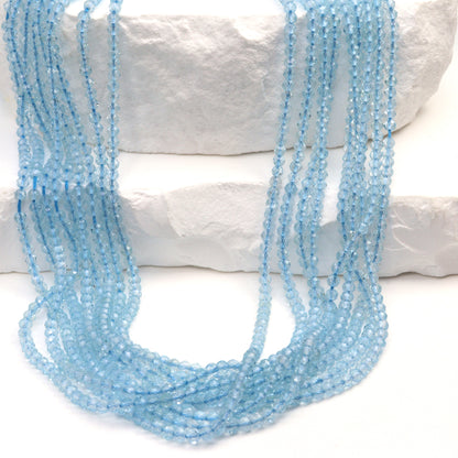Sky Blue Topaz 2.5mm Faceted Rondelles Bead Strand