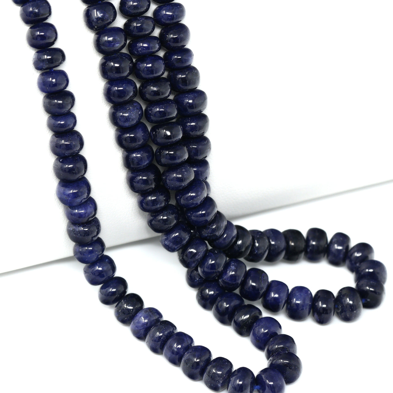 Blue Sapphire 6mm – 7mm Smooth Rondelles Bead Strand