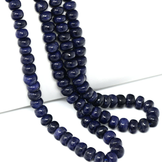Blue Sapphire 6mm – 7mm Smooth Rondelles Bead Strand
