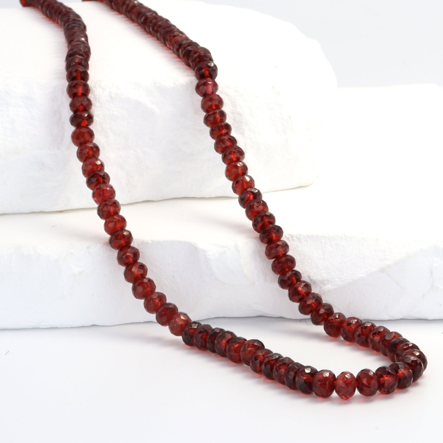 Red Garnet 5mm Faceted Rondelles Bead Strand