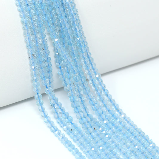 Sky Blue Topaz 4mm Faceted Rondelles Bead Strand