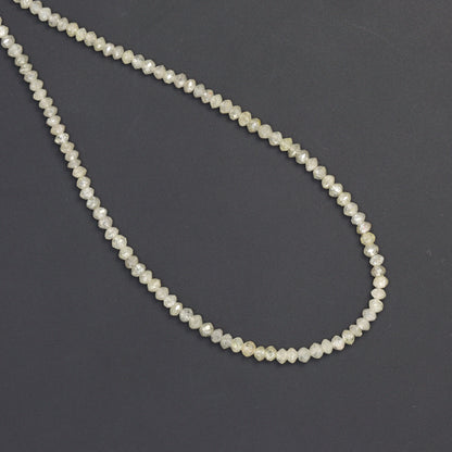 Gray Diamond 2mm - 2.5mm Hand Faceted Rondelles Bead Strand