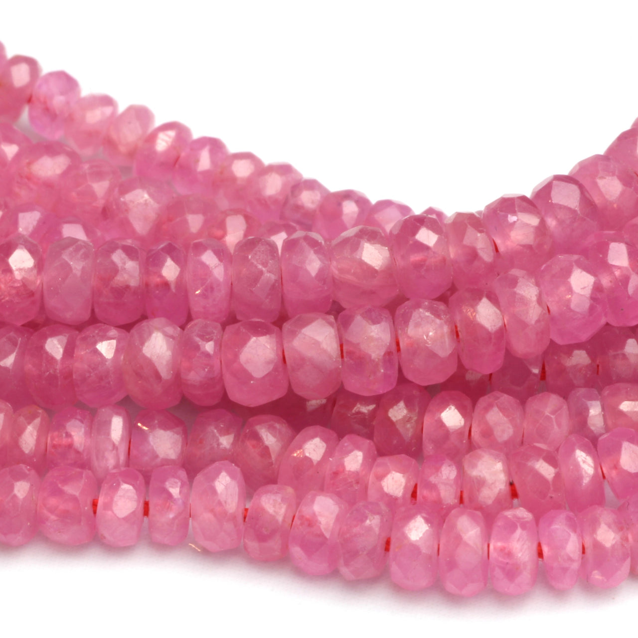 Pink Sapphire 3mm Faceted Rondelles