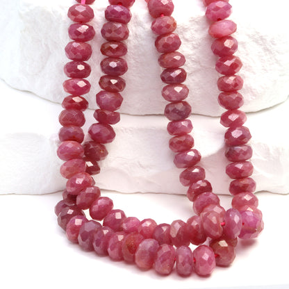 Ruby 7mm Faceted Rondelles