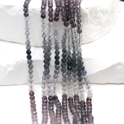 Ombre Blue Spinel 3.5mm Faceted Rounds Bead Strand