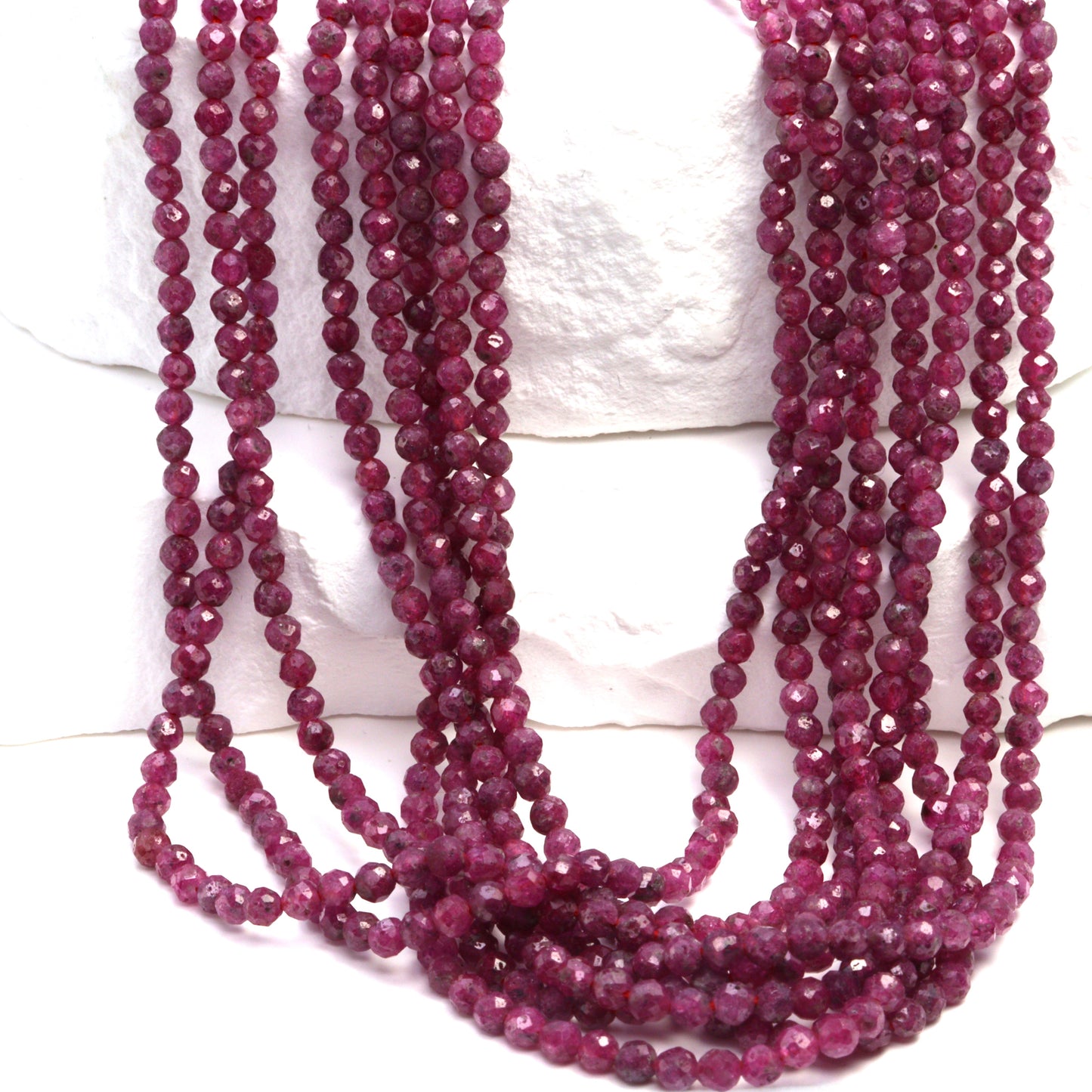 Red Ruby 2.5mm Faceted Rounds
