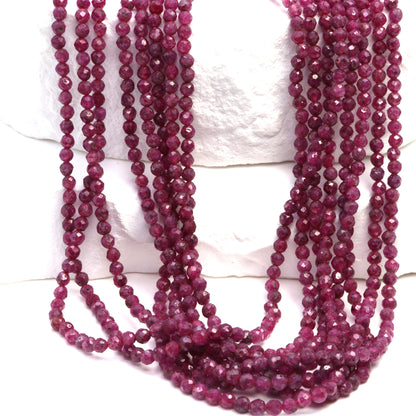 Red Ruby 2.5mm Faceted Rounds