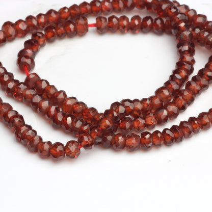 Red Garnet 3mm Faceted Rondelles