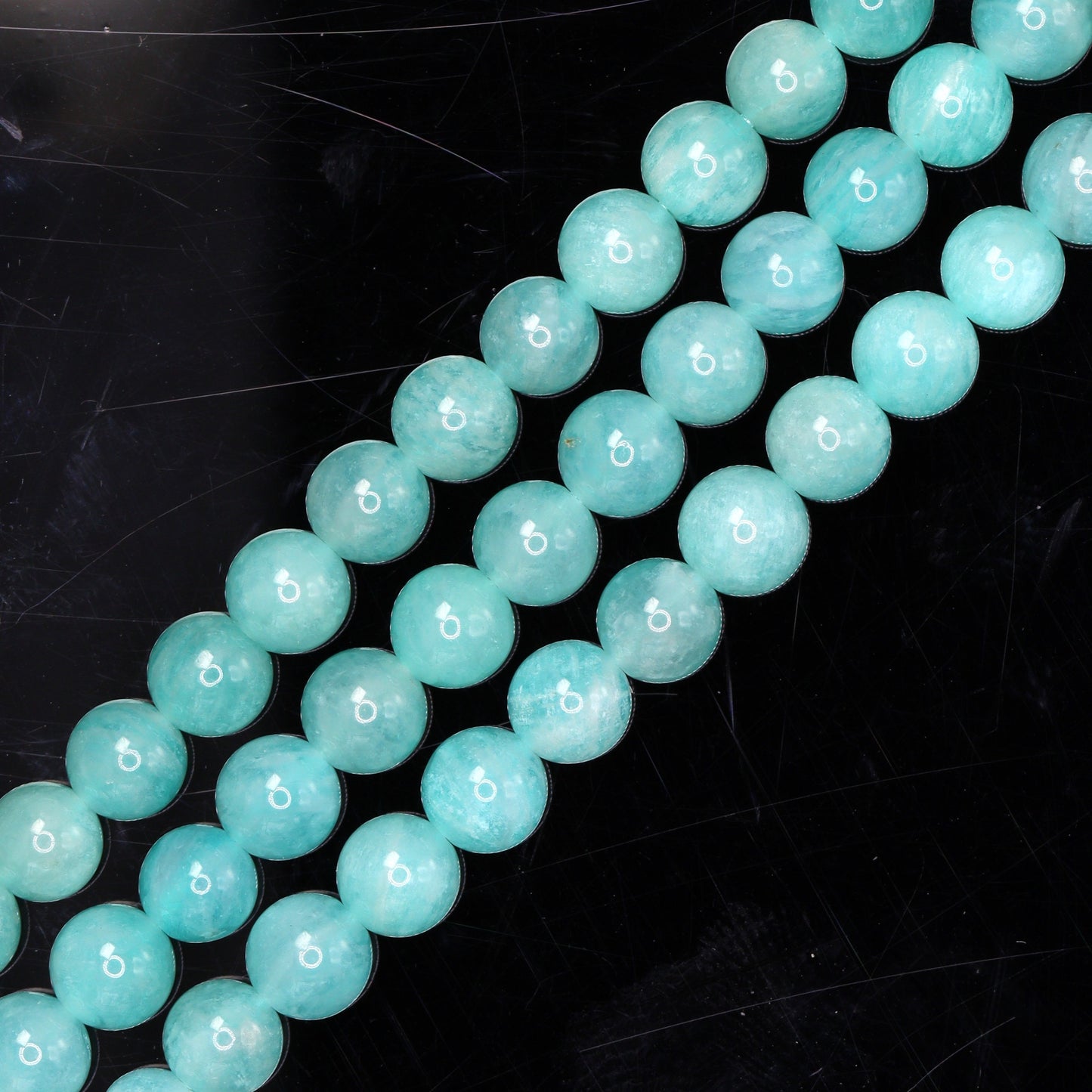 Blue Amazonite 6mm Smooth Rounds Bead Strand