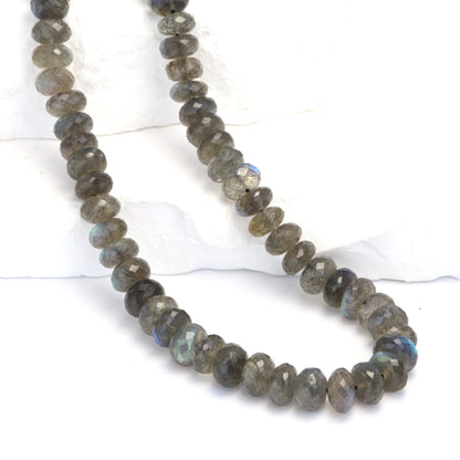 AA Blue Labradorite 8mm Faceted Rondelles
