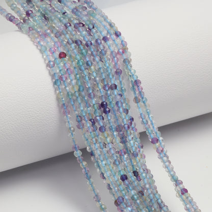 Blue Fluorite 2mm Faceted Rounds Bead Strand