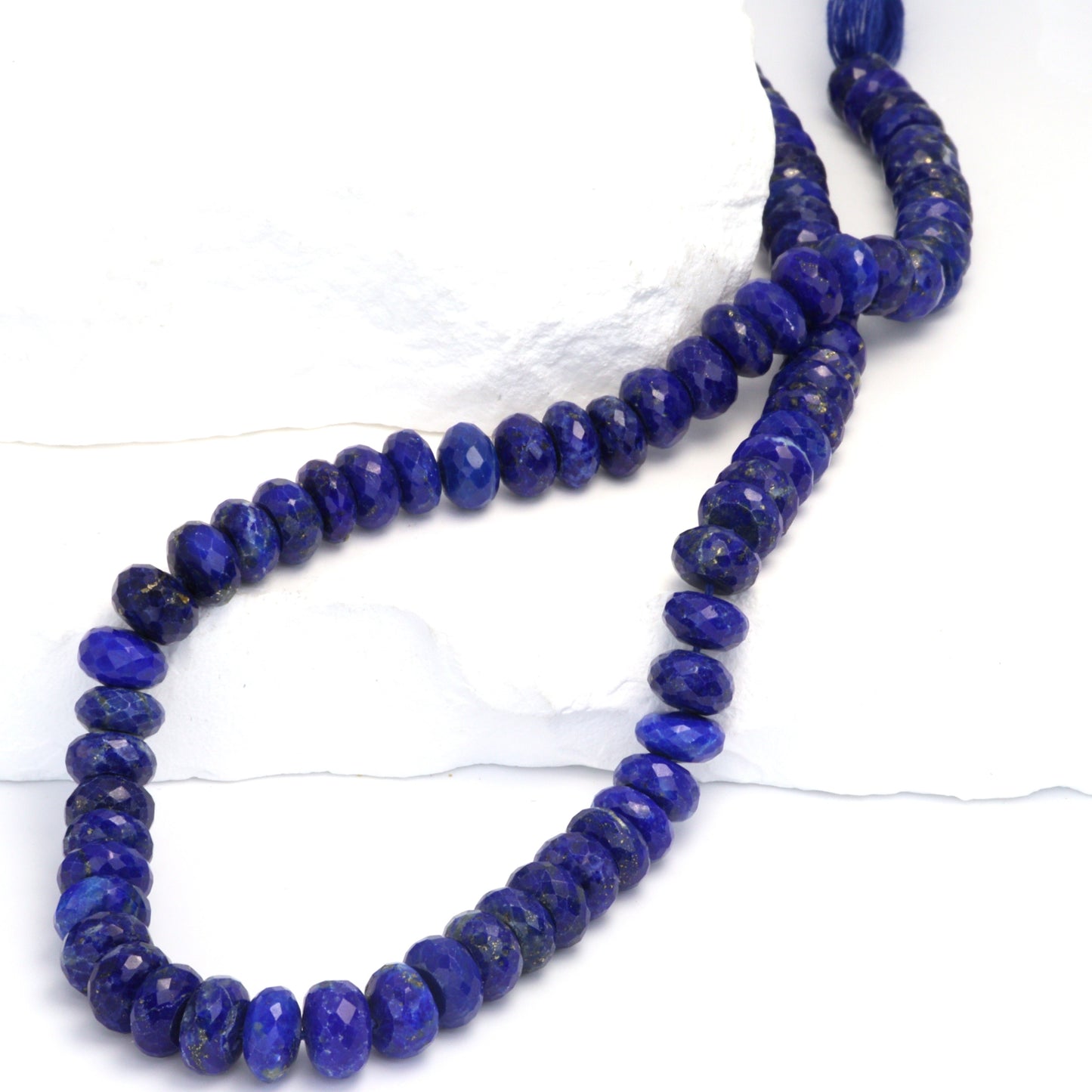 Royal Blue Lapis Lazuli 7mm Faceted Rondelles Bead Strand