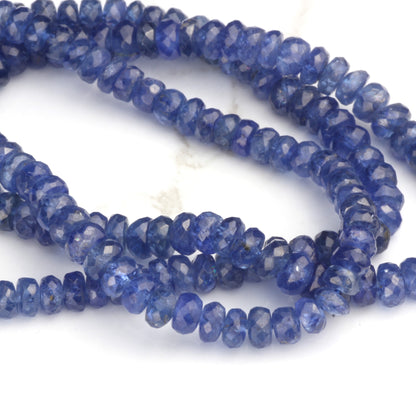 Royal Blue Sapphire 4mm Faceted Rondelles