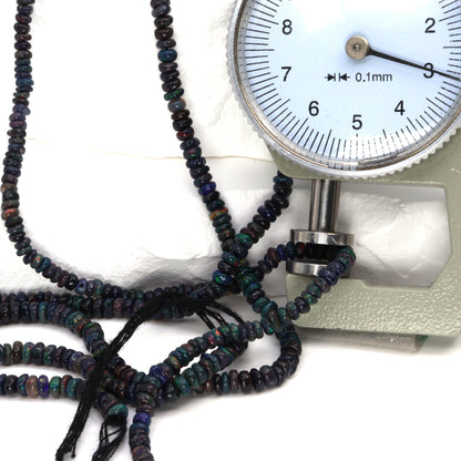 Black Ethiopian Opal 3mm Smooth Rondelles