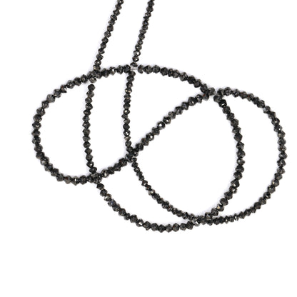 Black Diamond 2mm - 2.5mm Hand Faceted Rondelles Bead Strand
