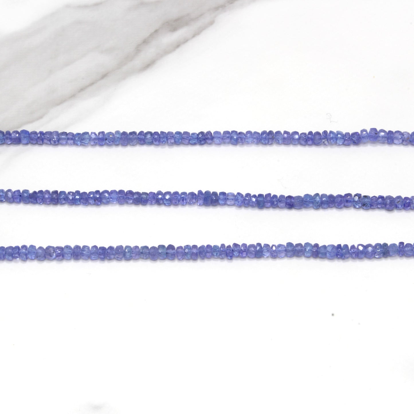 Blue Tanzanite 3mm Faceted Rondelles