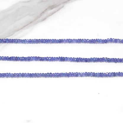 Blue Tanzanite 3mm Faceted Rondelles
