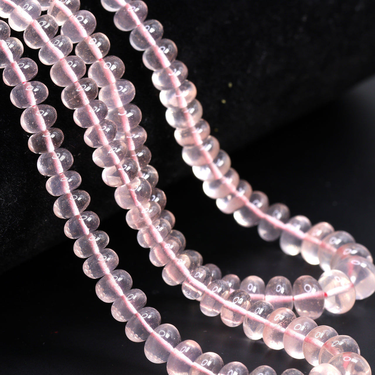 Pink Rose Quartz 6mm Smooth Rondelles