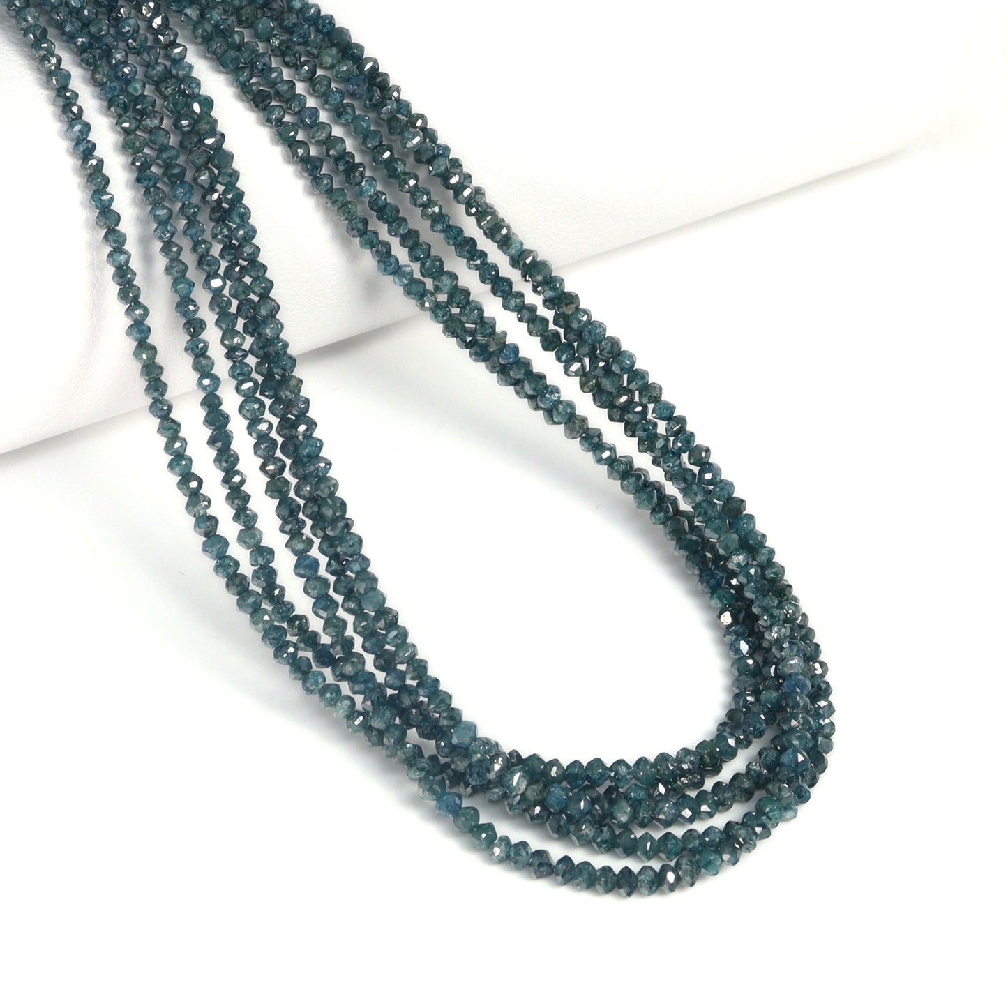 Blue Diamond 2mm – 2.75mm Hand Faceted Rondelles Bead Strand
