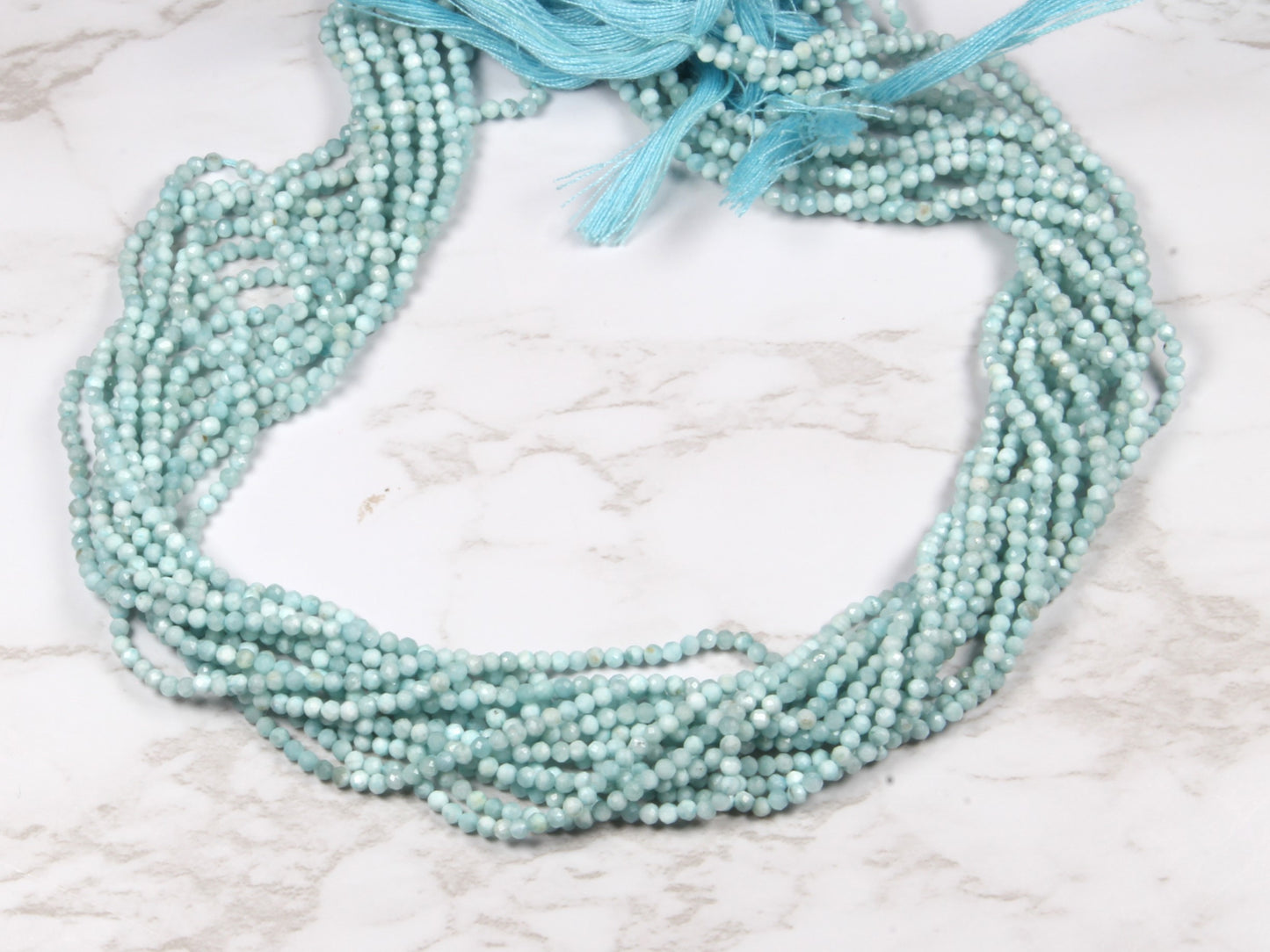 Larimar 2mm Faceted Rounds