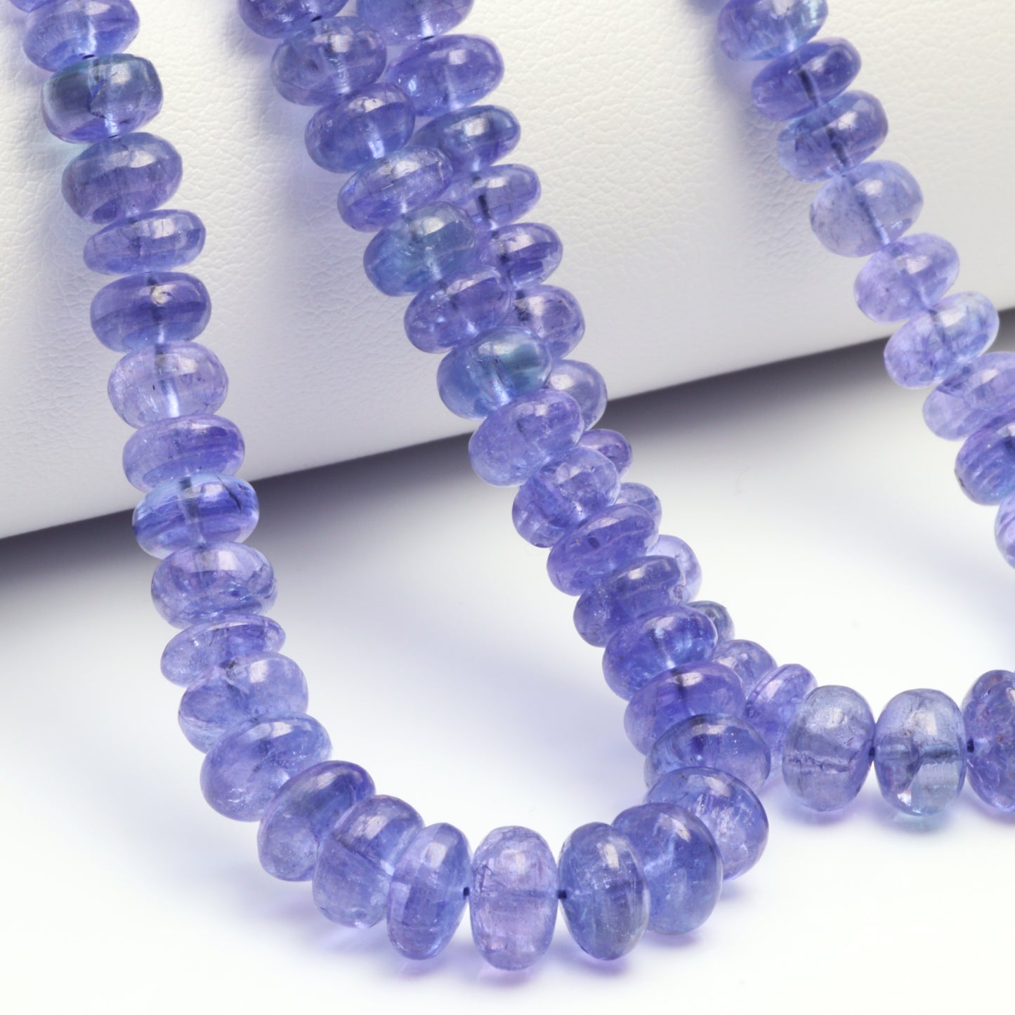 Blue Tanzanite 6mm - 7mm Smooth Rondelles Bead Strand