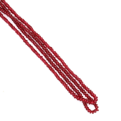 Ruby 2mm Smooth Rondelles Bead Strand