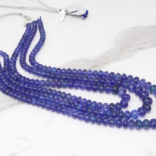 AAA Tanzanite 8mm Smooth Rondelles