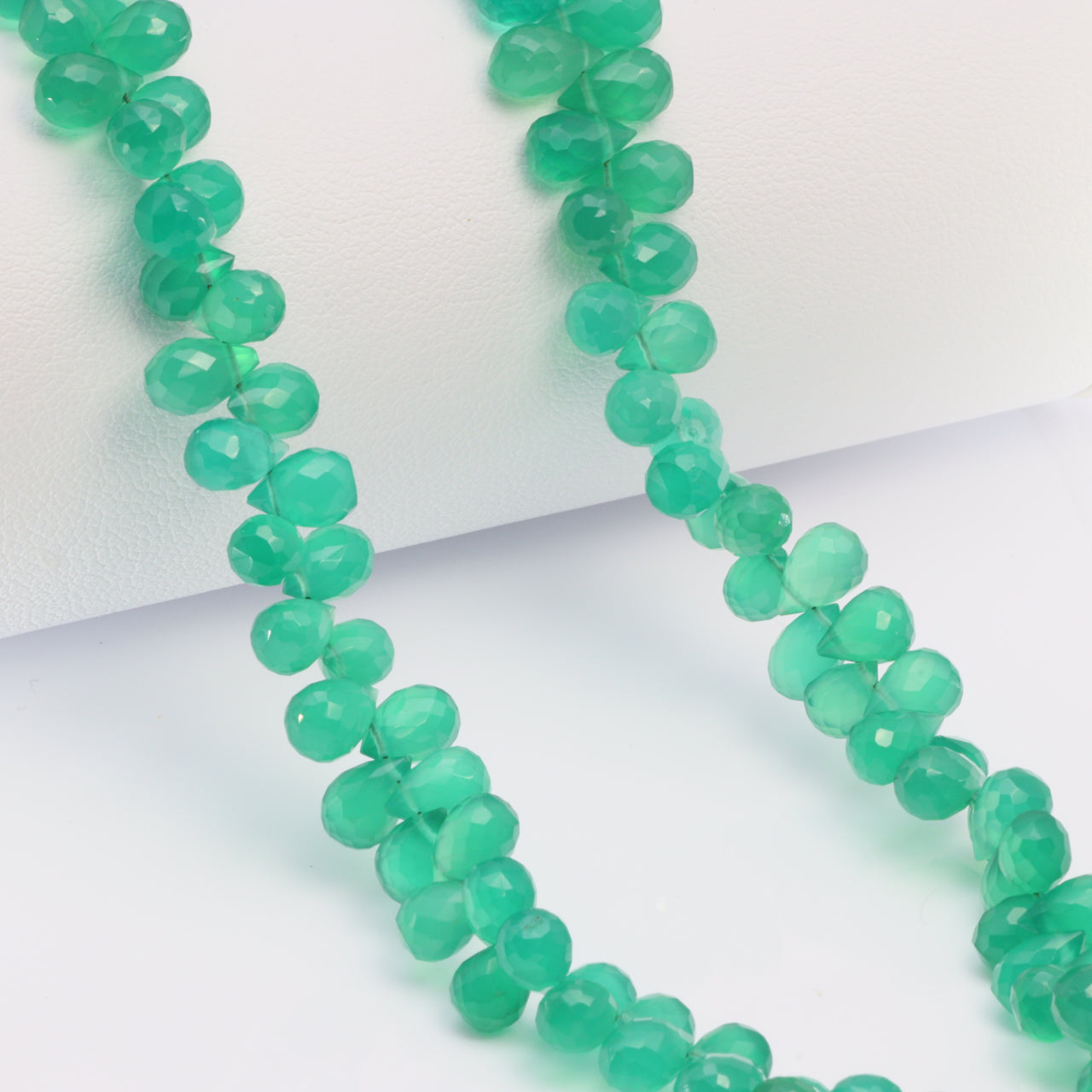 Green Onyx 6x4mm Faceted Teardrop Briolettes
