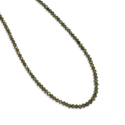 Green Diamond 1.8mm - 2.6mm Hand Faceted Rondelles Bead Strand