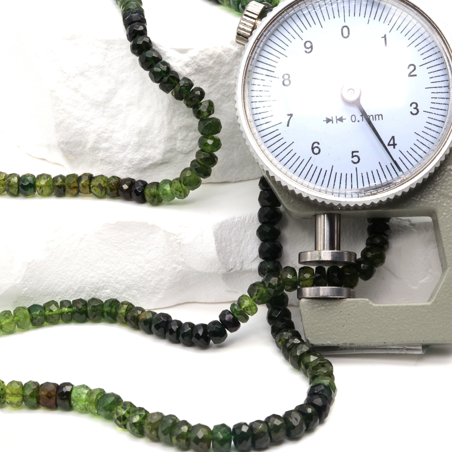 Ombre Green Tourmaline 4mm Hand Faceted Rondelles Bead Strand