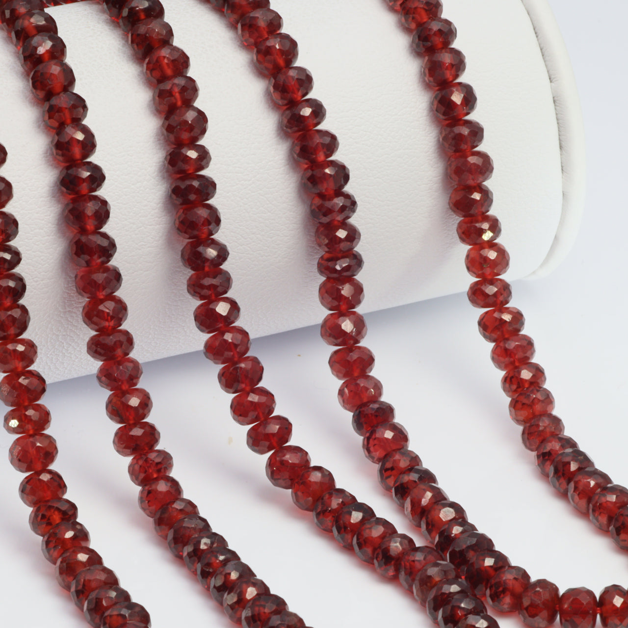 Red Garnet 5mm Faceted Rondelles Bead Strand