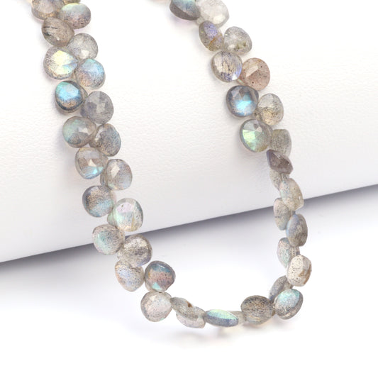 AAA Blue Labradorite 4mm Faceted Heart Shaped Briolettes