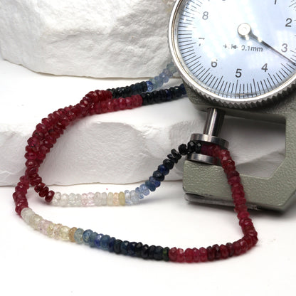 Multi Sapphire 3mm Faceted Rondelles