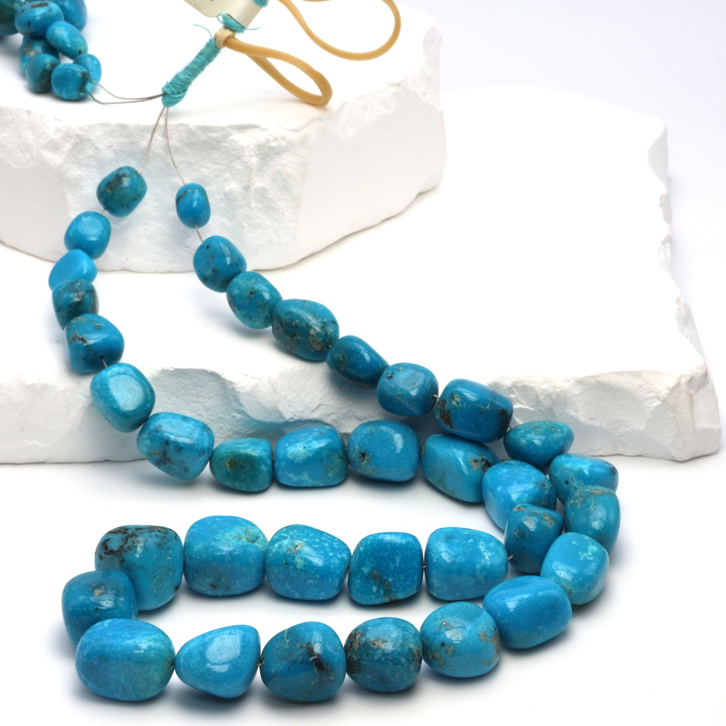 Natural Blue Turquoise 11x9mm Smooth Nuggets