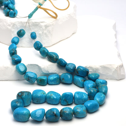 Natural Blue Turquoise 11x9mm Smooth Nuggets